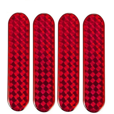 4Pcs Red Reflective Safety Warning Strip Tape Car Door Bumper Reflector Stickers from B&Q