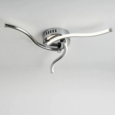 Modern Chrome Led Ceiling Light Fitting Flush Light Fitting from B&Q