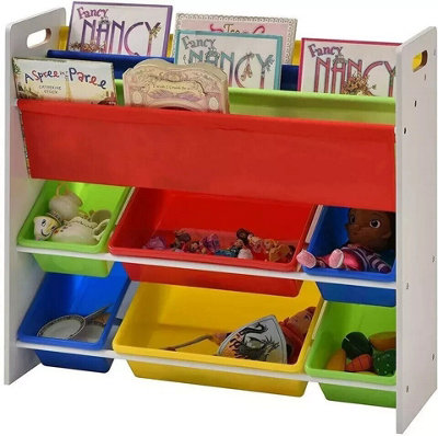 Children Kids Toy Storage Organiser Unit Playroom Shelf Rack6 Boxes Organizer from B&Q