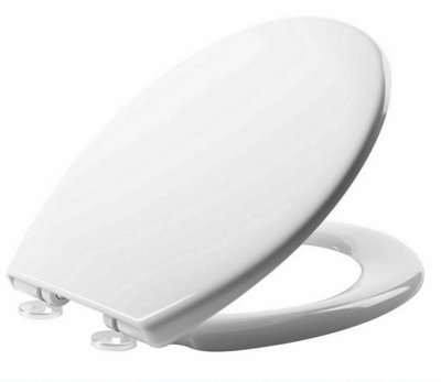 Soft Close Toilet Seat White Bathroom Oval Heavy Duty Universal Hinges Anti Slam