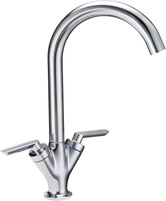  - Modern Kitchen Sink Mixer Taps Swivel Spout Single Lever Tap Mono Chrome Faucet