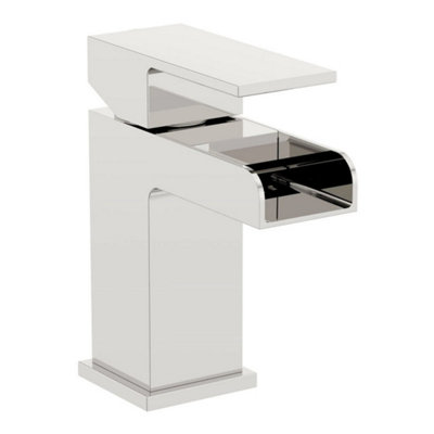  - Basin Mixer Tap & Waste Waterfall Bathroom Taps Chrome Basin Mixer