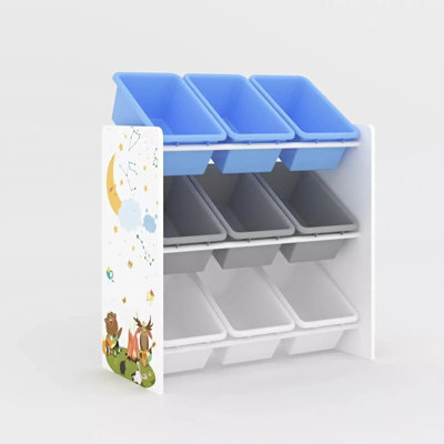Toy Storage Unit Kids Wooden Shelf Organiser With 9 Plastic Removable Baskets from B&Q
