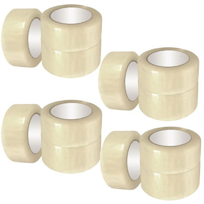 12 Rolls Of Buff Clear Parcel Packing Tape Packaging Carton Sealing 48mm X 66M from B&Q