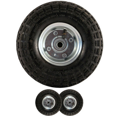 - 2 X 10" Pneumatic Sack Truck Trolley Wheel Barrow Tyre Tyres Wheels 4.10/3.5-4.0