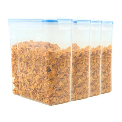 - 4 X Cereal Containers Airtight Seal Food Storage Kitchen Accessories Dispenser