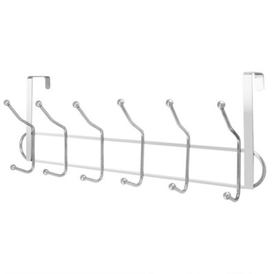 12 Hooks Chrome Over The Door Washroom Coat Hanger Clothes Towel Storage Rack Uk from B&Q