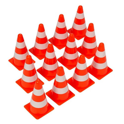 12 Orange & White Training Cones Markers Agility Sports Football Soccer 23Cm from B&Q