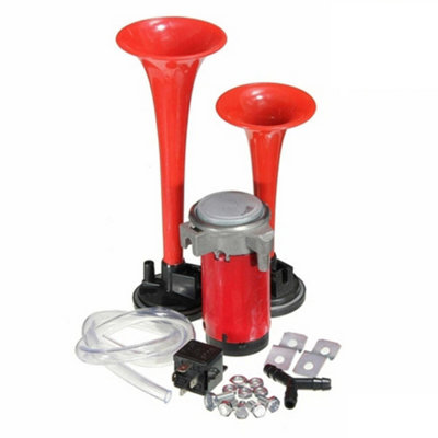 Car Truck Musical Air Horns 12V Dual Trumpet Horn Kit Compressor Twin Tone 150Db