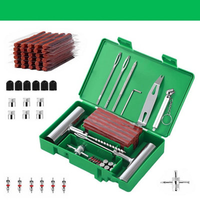 Tyre Repair Kit 59Pcs Car Van Tubeless Tire Emergency Puncher Strips Plug Tool from B&Q
