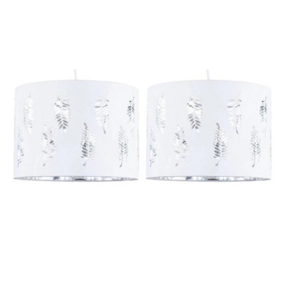 Set Of 2 White Leaf 30Cm Easy Fit Ceiling Light Shade Pendant Lightshades from B&Q