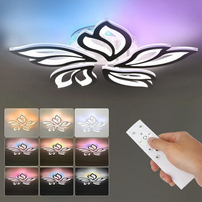 Rgb Led Ceiling Light Chandelier Pendant Light Dimmable Remote Control 5000Lm from B&Q