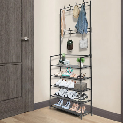 Stand Hooks And Hallway Entryway Storage Rack Shoe Unit Display Hanger Coat Bench from B&Q