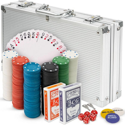 Poker Set300 Piece Texas Hold Em Chips Cards Dice Decks Casino Case Uk from B&Q