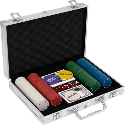 Poker Set200 Piece Texas Hold Em Chips Cards Dice Decks Casino Case Uk from B&Q