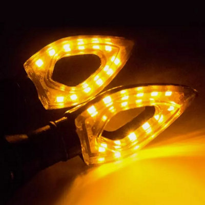 2Pcs 12V 12Led Universal Motorbike Indicators Motorcycle Amber Turn Signal Light from B&Q