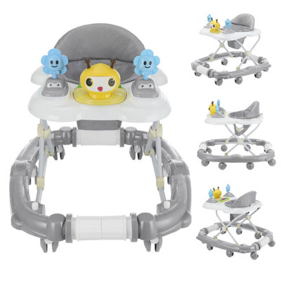 Grey Baby Walker Bouncer First Steps Push Along Activity Music Ride On Car Melody from B&Q
