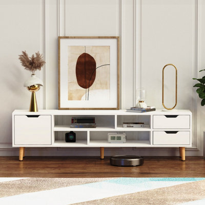 140Cm High Gloss Floating Tv Stand Unit Modern Living Room Cabinet Storage from B&Q
