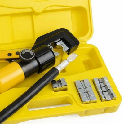 16 Ton 8 Dies Hydraulic Crimper Crimping Tool Wire Battery Cable Lug Terminal from B&Q