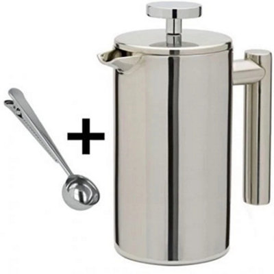 1000Ml 8 Cup Stainless Steel Double Wall Cafetiere Filter Coffee Maker Plunger from B&Q