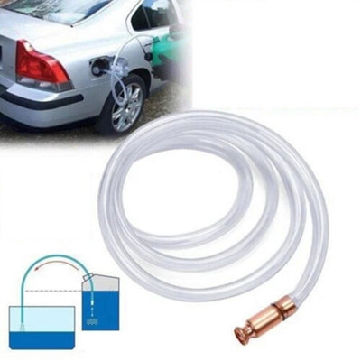 2M Self Priming Liquid Transfer Siphon Pump Water Fuel Diesel Jiggle Syphon Hose from B&Q