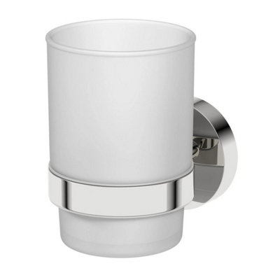  - Bathroom Tumbler Holder Chrome Round Wall Mounted Stylish Modern