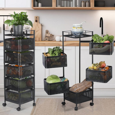  - 6 Tier Storage Trolley Cart On Wheels Kitchen Bathroom Laundry Rolling Rack