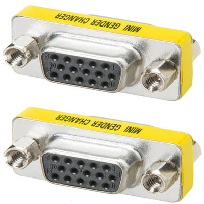 2X Vga Joiner Coupler Gender Changer Adaptor Converter Female Cable Extender from B&Q