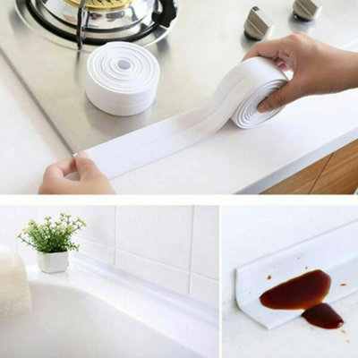 3.8Cm3.2M Caulk Strip Bath Self Adhesive Caulk Tape Kitchen Edge Wall Sink Sealant from B&Q