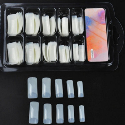  - 100Pcs False Short French Tips Long Fake Nails Art Acrylic Artificial Stick On