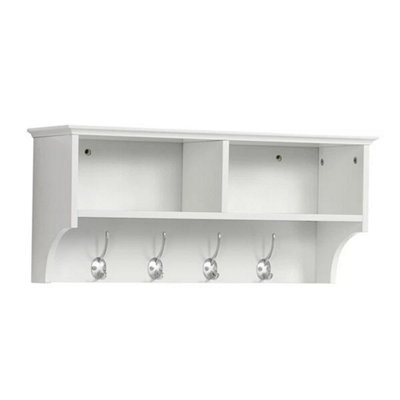  - Coat Hook Wall-Mounted Coat Clothes Shelf Rack