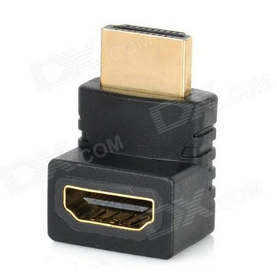 Hdmi Male To Female Adaptor Right Angle 270 Degree L Shaped Connector Cable Down from B&Q