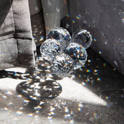 24Pcs Crystal Prism Ball Rainbow Maker Window Prisms Hanging Pendant Suncatcher from B&Q