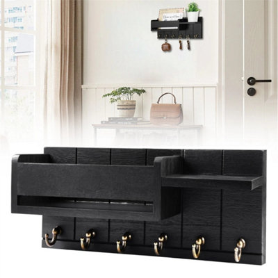 Wall Mounted Key Holder Hooks Keyrings Organiser Rack Shelf Letter Mail Hanger from B&Q