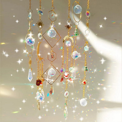 6Pcs Catcher Crystal Light Witchy Suncatcher Prism Rainbow Maker Window Hanging from B&Q