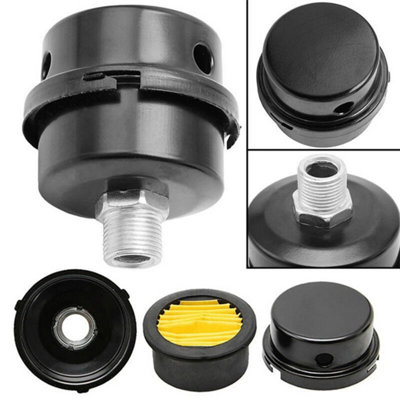  - 16mm 3/8" Thread Metal Air Compressor Filter Noise Intake Muffler Silencer Kits