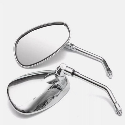 Pair 10mm Motorbike Handlebar Rear View Side Mirrors Motorcycle Rearview Mirror from B&Q