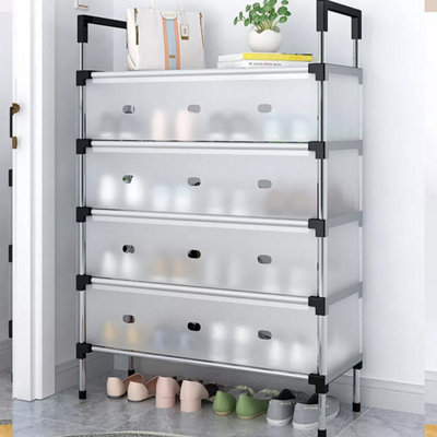  - 5 Tier Cabinet Storage Organiser Shoe Rack Stand Holder W/ Dust-Proof Cover