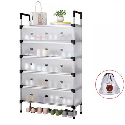  - 6 Tier Cabinet Storage Organiser Shoe Rack Stand Holder W/ Dust-Proof Cover