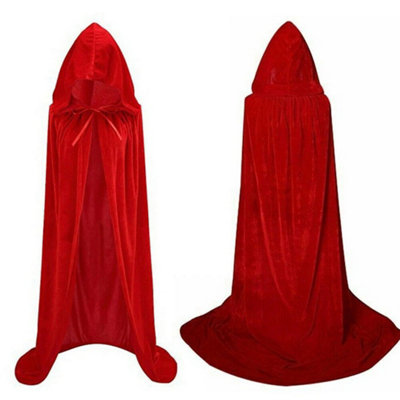 Long Velvet Hooded Cloak Cape Vampire from B&Q