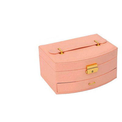 3 Layer Large Pink Jewellery Organizer Storage Necklace Storage Box Drawer Cabinet Uk from B&Q