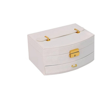 3 Layer Large White Jewellery Organizer Storage Necklace Storage Box Drawer Cabinet Uk from B&Q