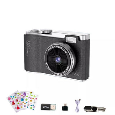 Black Digital Camera Hd 1080P 64Mp 2.4'' Lcd Display Screen  Anti-Shake Camera from B&Q