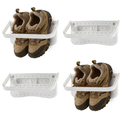4Pcs Shoe Slots Wall Mounted Shoes Rack Shoe Holder Foldable Campervan Storage from B&Q