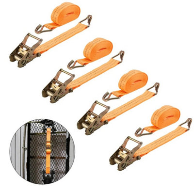 4X Heavy Duty Ratchet Ties Down Straps 50mm-6 Meter Lashing Cargo Luggage 2 Ton
