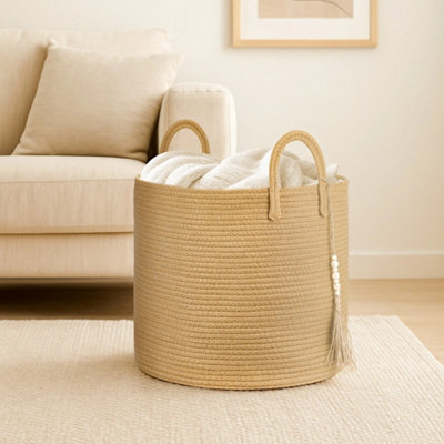 Laundry Basket Wicker Basket 40X40X35Cm Foldable Washing Baskets With Sturdy from B&Q