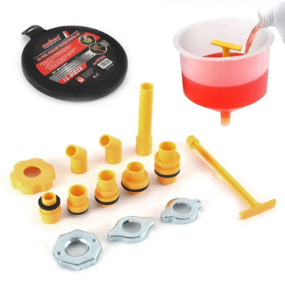 Spill Proof Radiator Coolant Filling Funnel Kit 15-Pcs Cooling System Fill Kit from B&Q