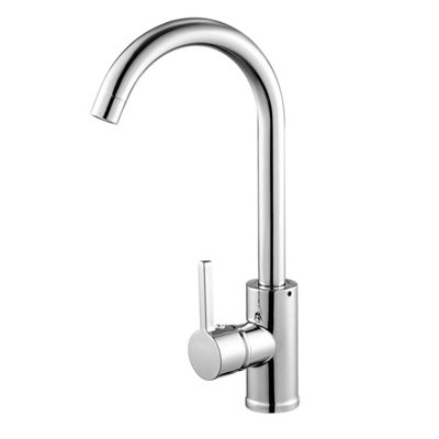  - Modern Kitchen Sink Mixer Taps Swivel Spout Single Lever Tap Mono Chrome Faucet