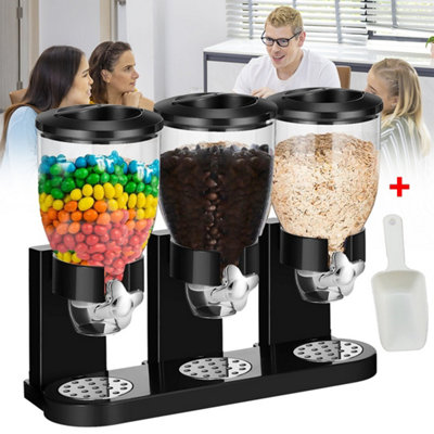 Triple Cereal Dispenser Dry Food Storage Container Pasta Kitchen Machine 6L Tool from B&Q