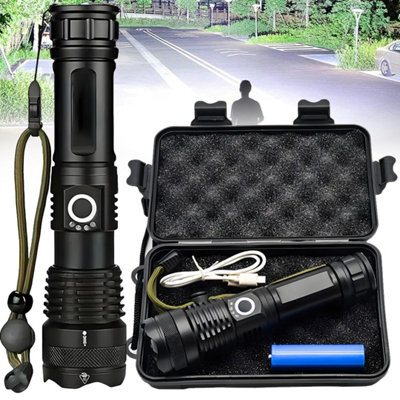 Powerful Led Flashlight Super Bright Torch Rechargeable Lamp Battery